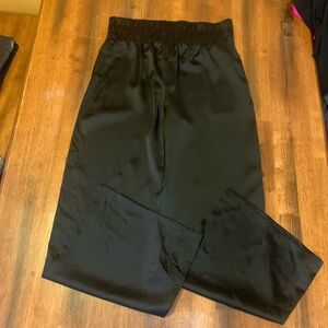 Sincerely Jules Wide Leg Pants XL Satin Black Wide Waistband High Waisted